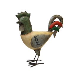 Kogut figurka drewno metal z recyclingu 33cm